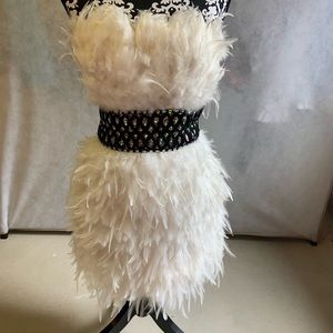 Unique feather cocktail hoco or pageant dress
